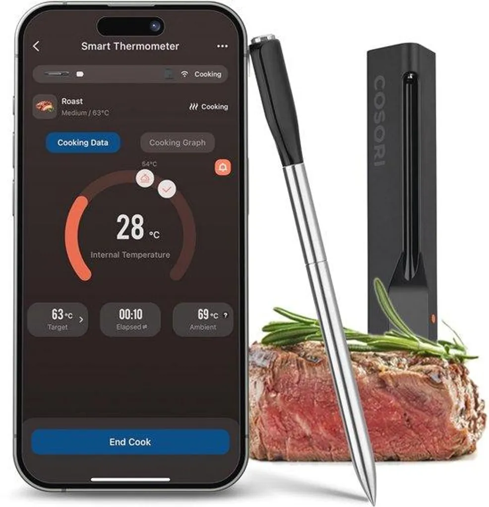 Thermomètre à viande intelligent sans fil 50m pour barbecue et cuisine