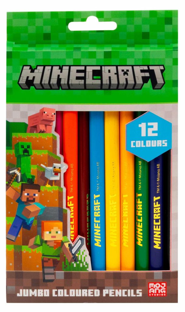 Kredki ołówkowe Jumbo 12 kolorów Minecraft Zdjęcie produktu 