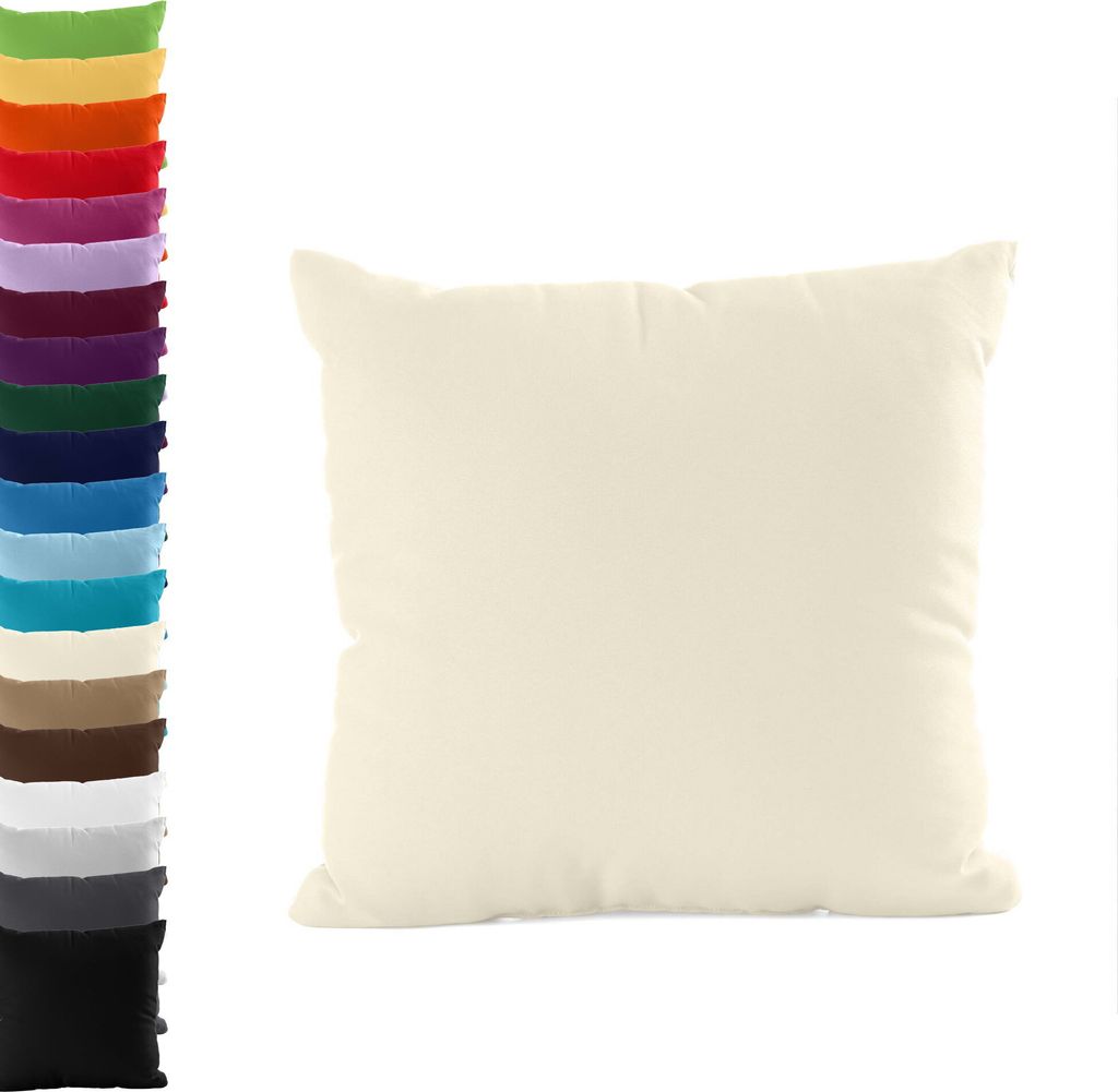 DOPPELPACK Kissenbezüge 40x145cm JERSEY Seitenschläferkissen Kissenbezug 100% Baumwolle 160gr/m² Kissenhülle Kissen, Farbe: Creme