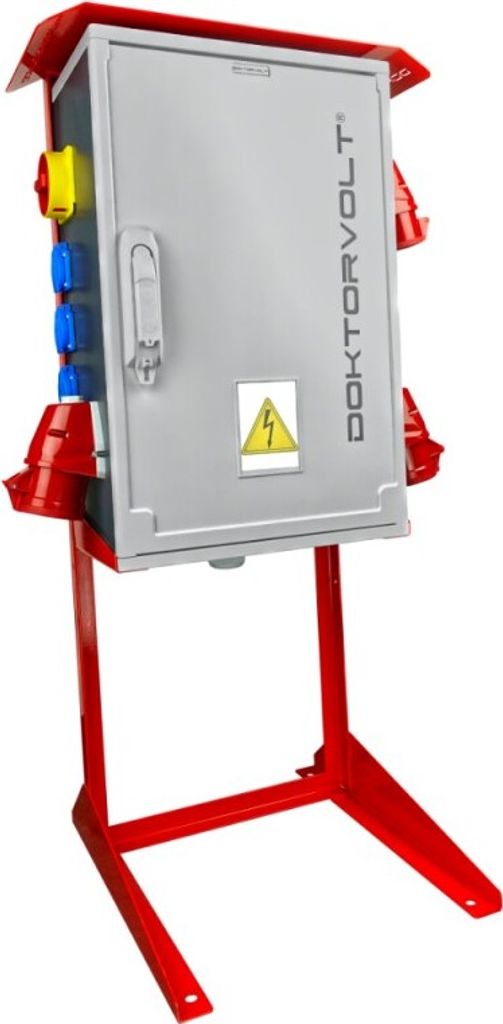 Baustromverteiler mit Ständer OS-S/FI SET 2x32A 1x16A 8x230V Doktorvolt
