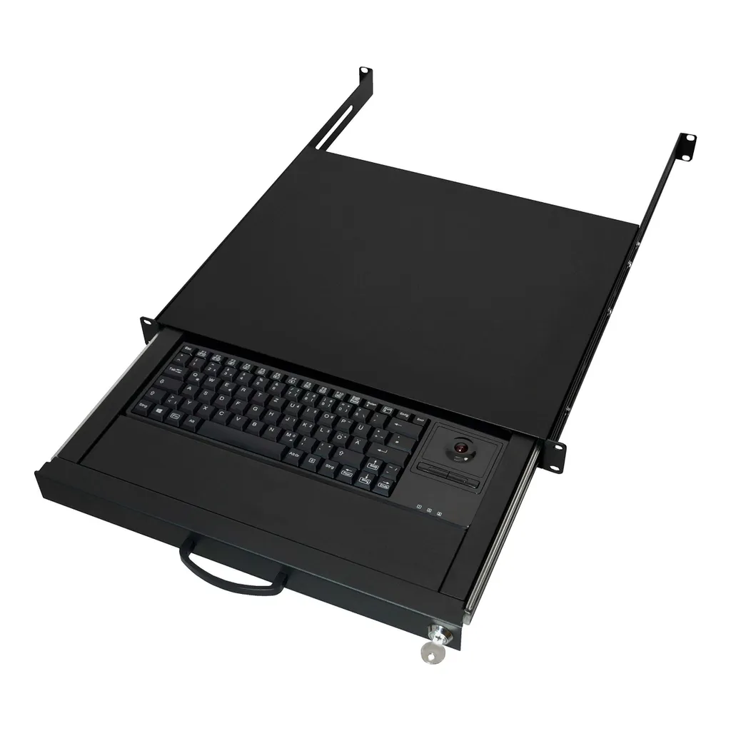 Clavier Trackball Intégré Aixcase AIX-19K1UKDETB-B Double Interface 1U
