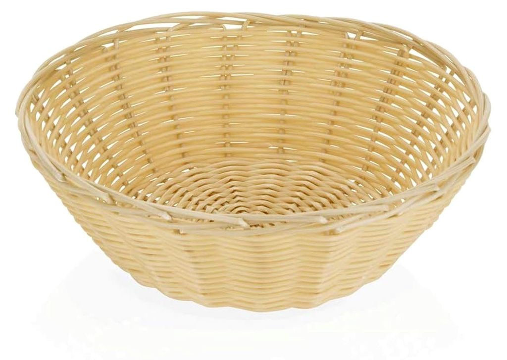 Buffetkorb aus Polypropylen, Ø 22,5 cm, Höhe 8 cm, Rund, Hellbraun