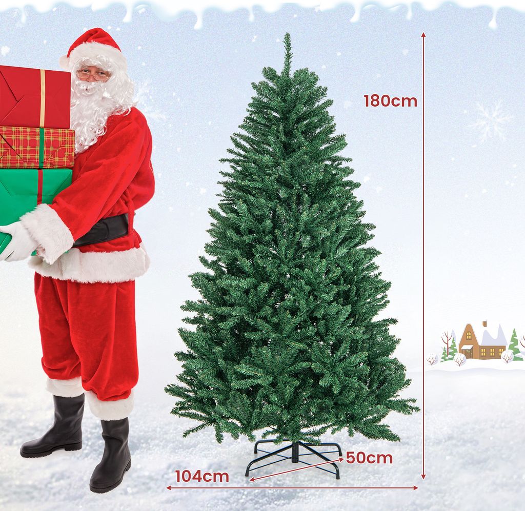 COSTWAY 180 cm Weihnachtsbaum, Christbaum kuenstlich aus