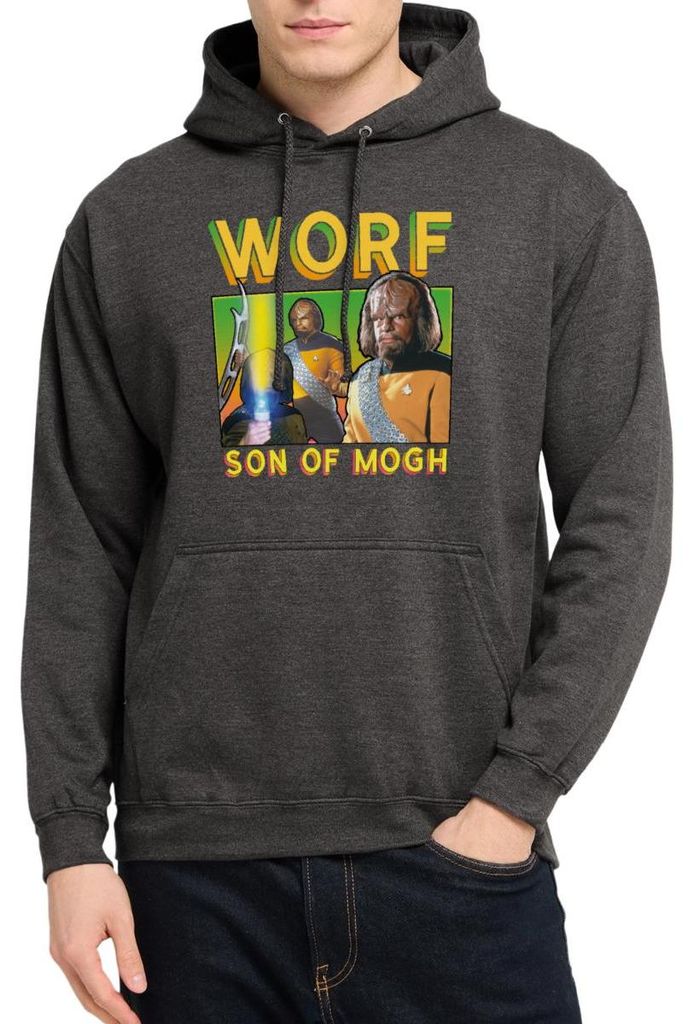 Spreadshirt Star Trek The Next Generation Worf Uni Hoodie, S, Anthrazit