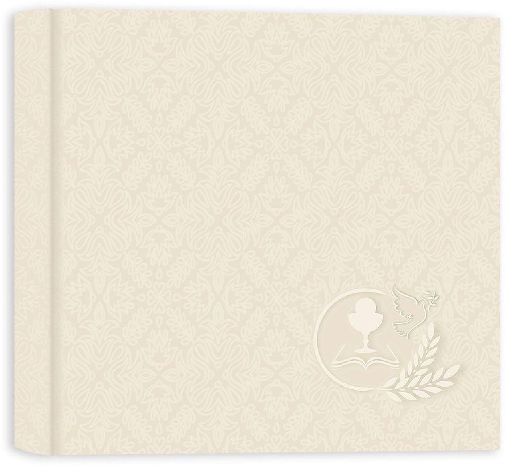 ZEP Kommunion Fotoalbum beige 24x24 cm 40 weiße Seiten Pergaminblätter