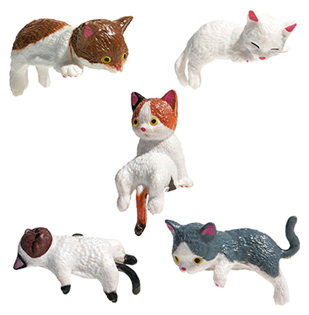 Mini-Katzenfigur, niedliche Miniatur-Cartoon-Kätzchen als Dekoration für Computermonitor, Auto-Armaturenbrett, Schreibtisch oder Zuhause.