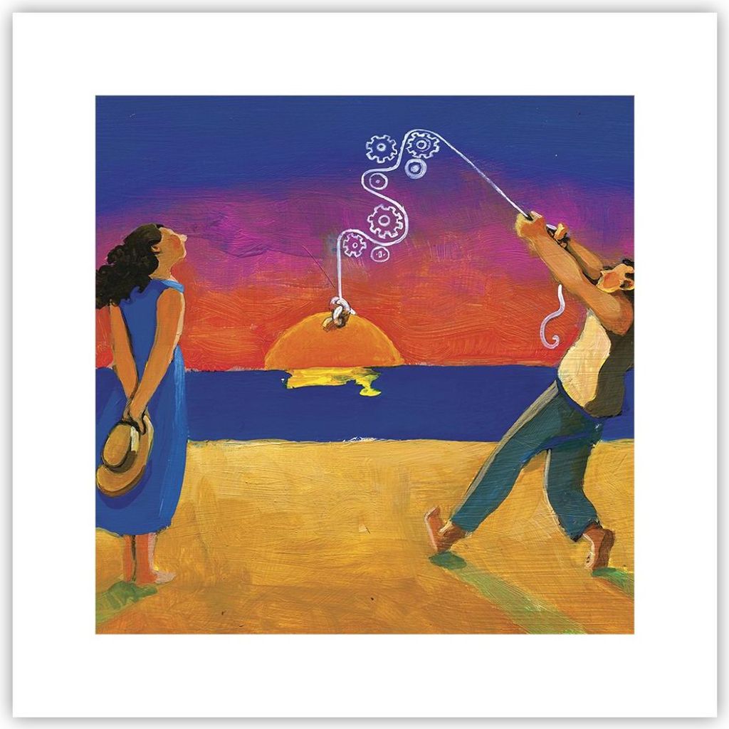 Poster - Poster ohne Rahmen - Symbol Liebe Surrealismus - 30x30 cm - Wand Bild - Wanddeko - Wandbilder - Kunstposter - Wandposter - Bilder - Kunstd...