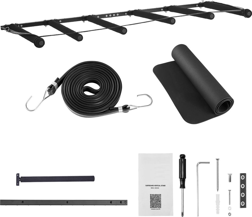 SucceBuy Surfbrett-Wandhalterung (5 Ebenen) vertikales Rack für Aufbewahrung und Präsentation, verstellbarer Organizer für Kiteboards, Shortboar...