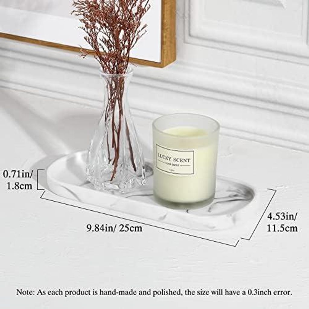 Luxspire Oval Tablett, Harz Schmuckaufbewahrung Kosmetisch Organizer Vanity Servierbrett Ablagefach Schale Deko Platte für Schmuckstücke Shampoo ...
