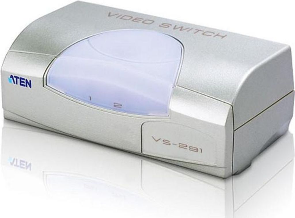 ATEN 2-Port-VGA-Switch, VGA, Metall, Kunststoff, Silber, 60 Hz, 10 m, 640 x 480 (VGA), 800 x 600 (SVGA), 1024 x 768 (XGA), 1600 x 1200 (UXGA), 1920...