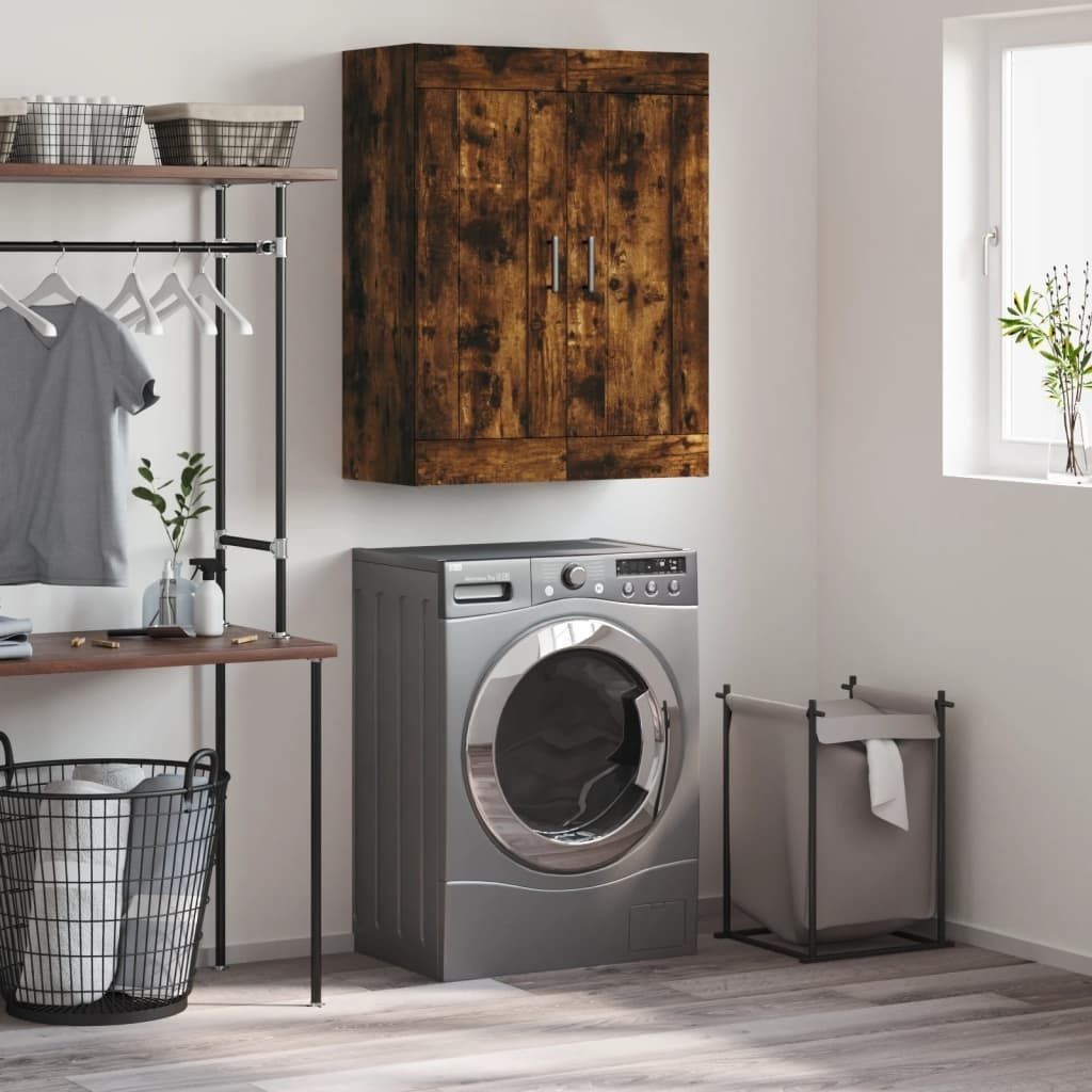 Möbel Wandschrank Räuchereiche 69,5x34x90 cm Holzwerkstoff - Kommoden 830393