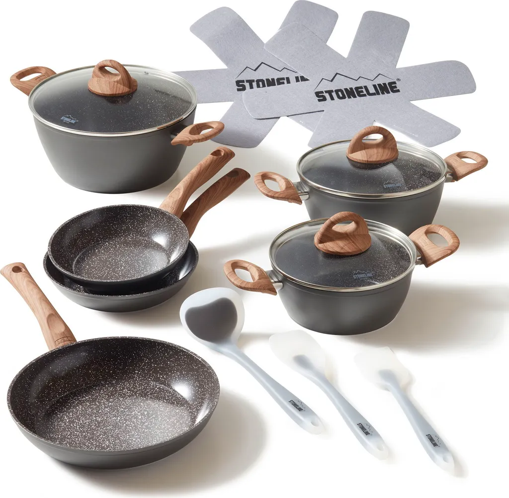 Set Pentole 14 pz STONELINE® CERAMIC | Tutto in Uno Induzione Legno