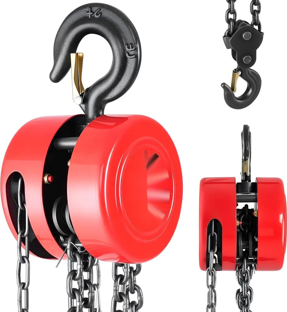 Palan à chaîne 2t haute performance avec chaîne en acier G70 rouge 3m