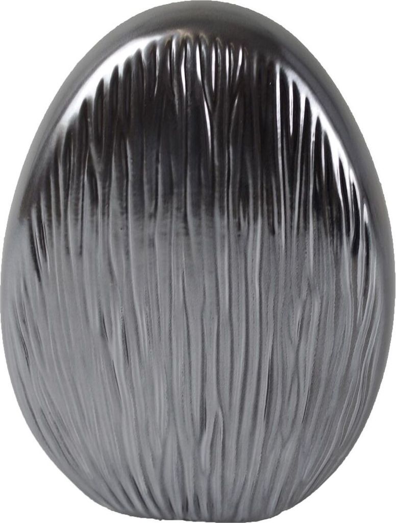Ei aus Keramik in silber Dekofigur 32 x 22 x 10 Produktbild 