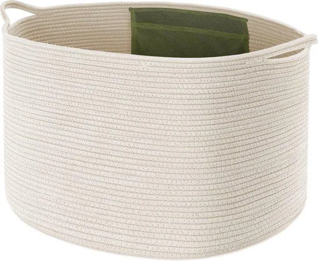 Panier à linge pour chambre d'enfant et salon blanc grand format 50x33cm