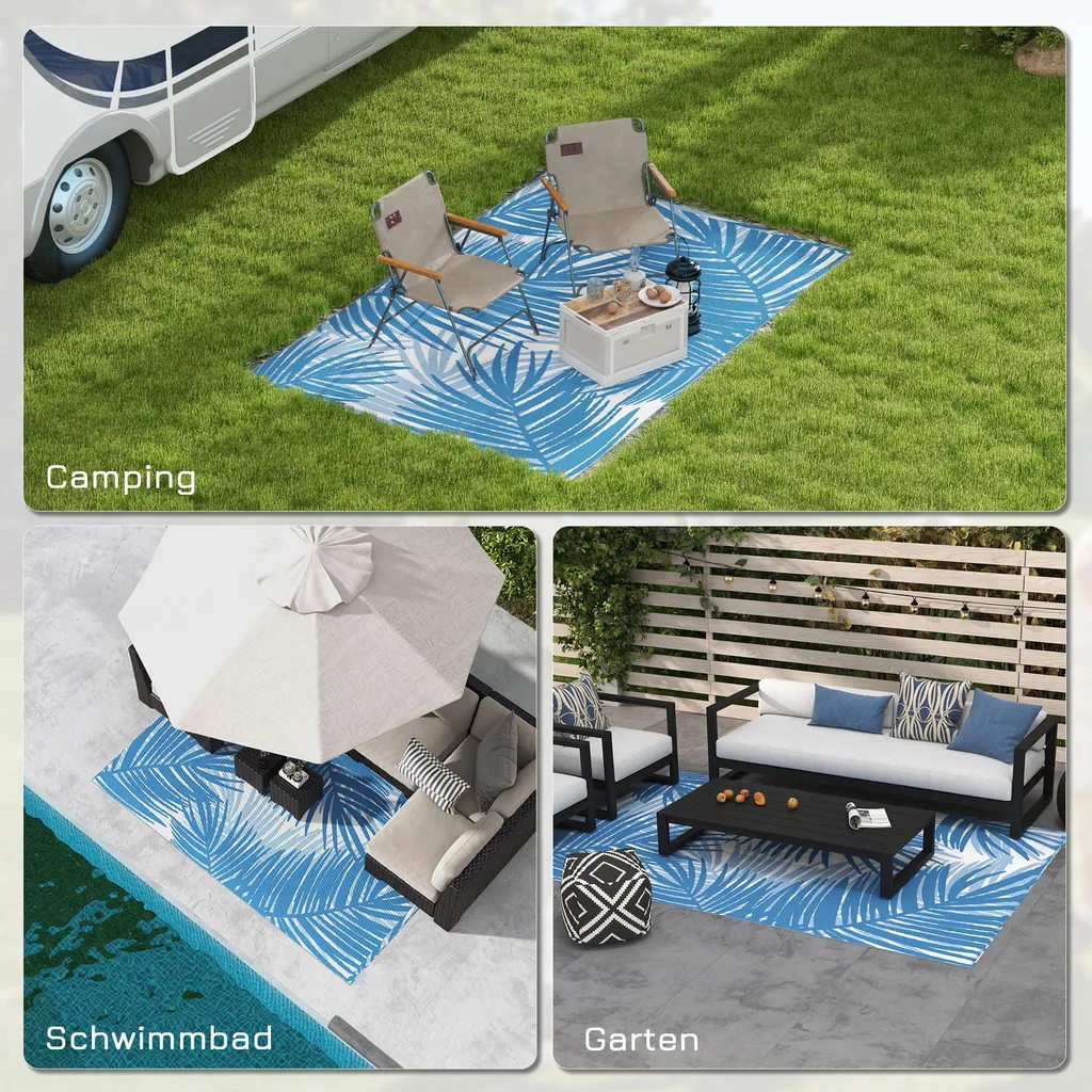 Grand tapis de camping réversible et imperméable avec sac de voyage - 5