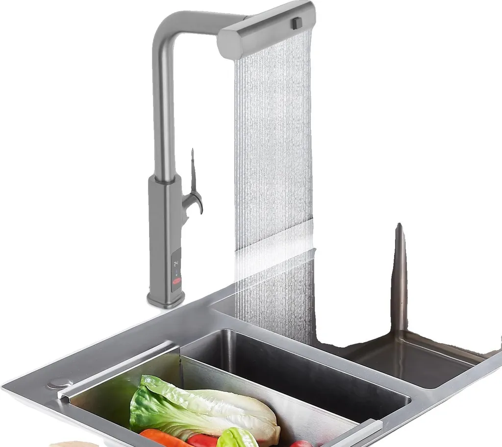 Rubinetto Cucina Smart Grigio Scuro: Estraibile e Hydropower