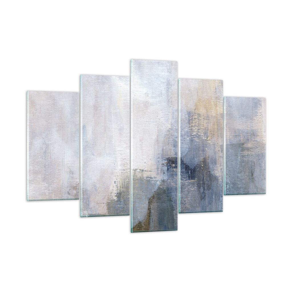 Bilder auf glas - 5 Teile - Leicht modern informell - 150x100cm - Glasbilder - Wandbilder - Bilder - zum Aufhängen bereit - Wanddekoration aus Gla...