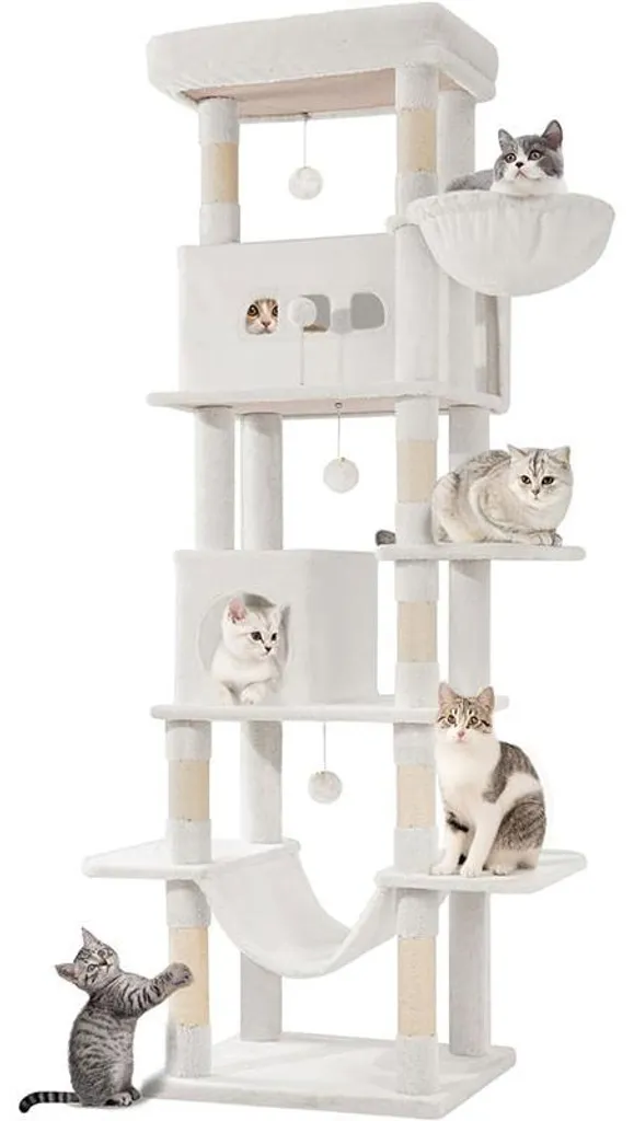 Griffoir chats 210 cm MS21018 blanc crème - Stop aux griffes sur canapé