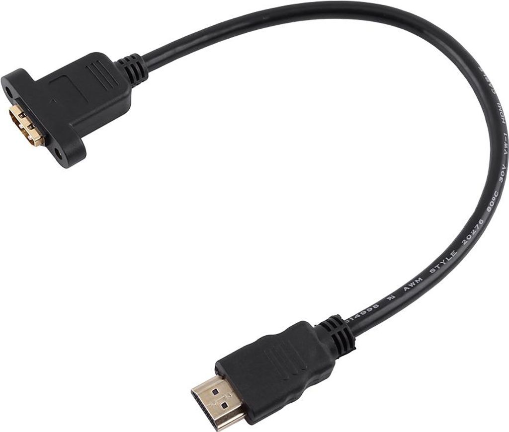 HDMI Stecker zu HDMI A Typ Buchse Adapter Konverter Verlängerungskabel mit Schraubloch 30cm