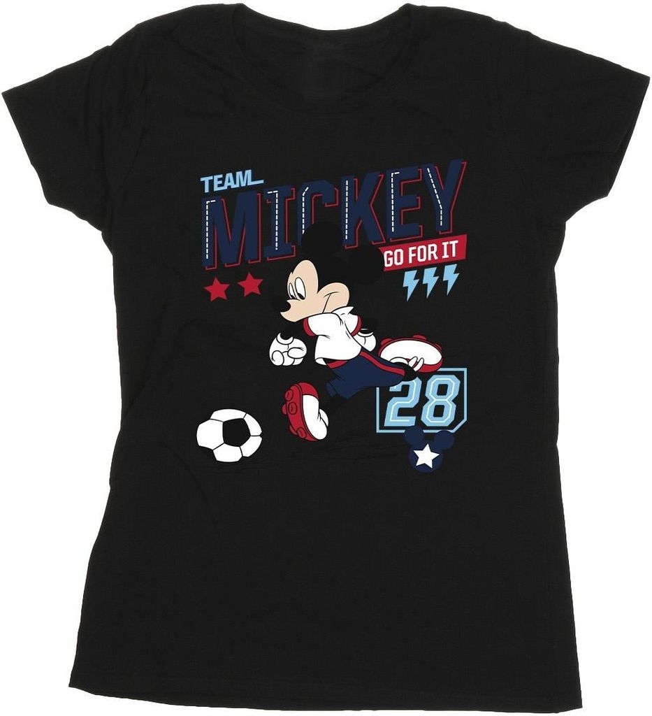 Disney - "Team Football" T-Shirt für Damen BI33448 (XXL) (Schwarz)