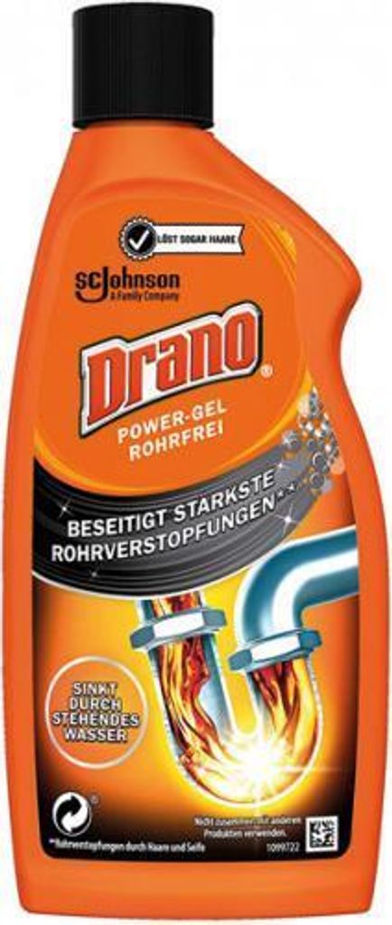 Drano, Rohrfrei Gel, Pfeifenreiniger, 500ml Produktbild 1