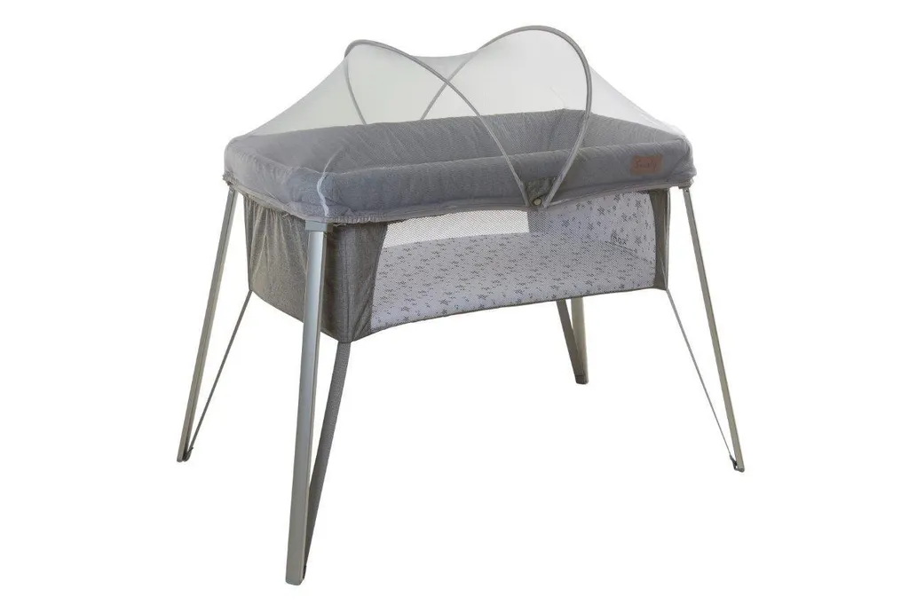 Lit de voyage Soozly gris 64655 avec moustiquaire pour bébé confort