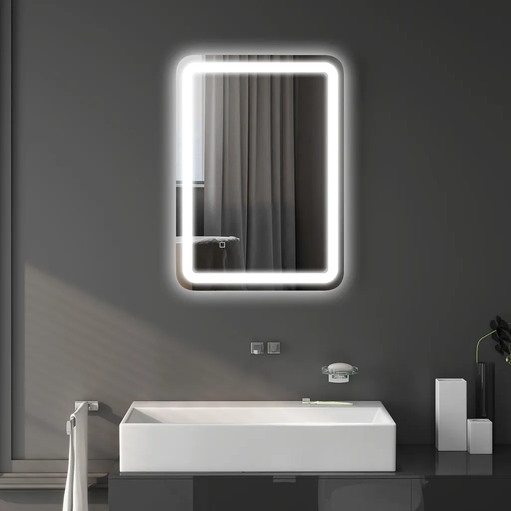 Miroir LED Anti-buée Argent 70x50 cm avec Luminosité Programmable - 4