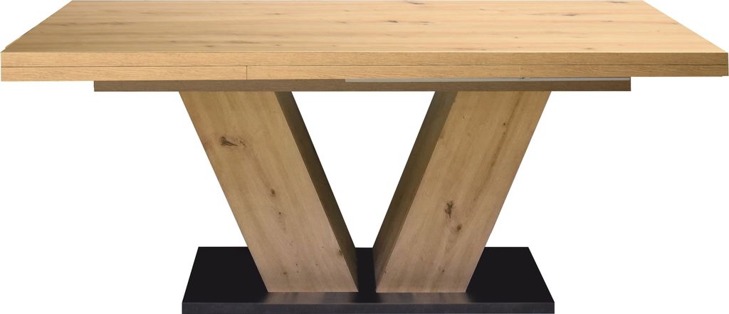 Kulissentisch >Komfort 2< (ausziehbar bis 260cm) in asteiche Nachbildung - 160/260x76x90cm (BxHxT)