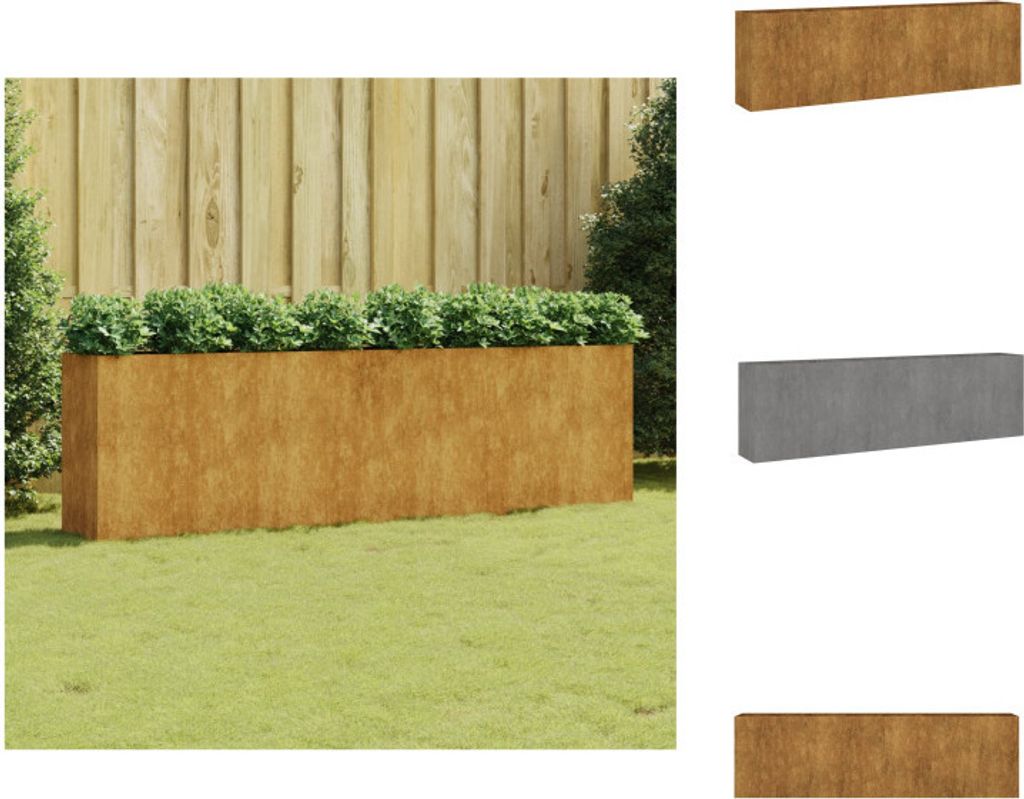 vidaXL Hochbeet 280x40x80 cm Cortenstahl - Blumentöpfe & Pflanzgefäße