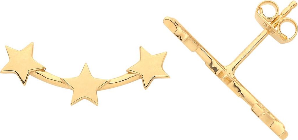 Moderne 9 Karat (375) Gold Damen - Paar Ohrstecker - 19mm*7mm; TRS26988