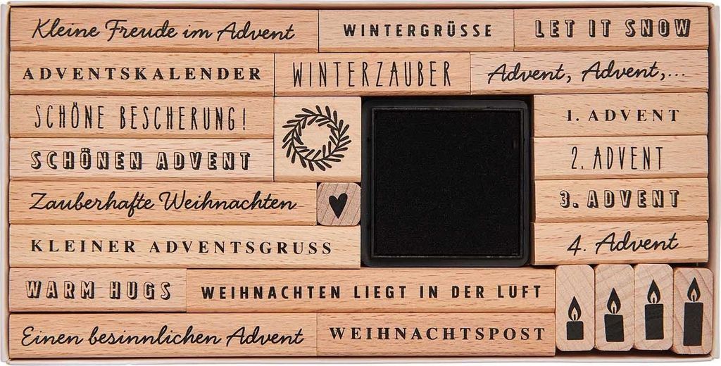 Rico Design XL Stempel-Set, ideal für Scrapbooking, Karten, Basteln Advent
