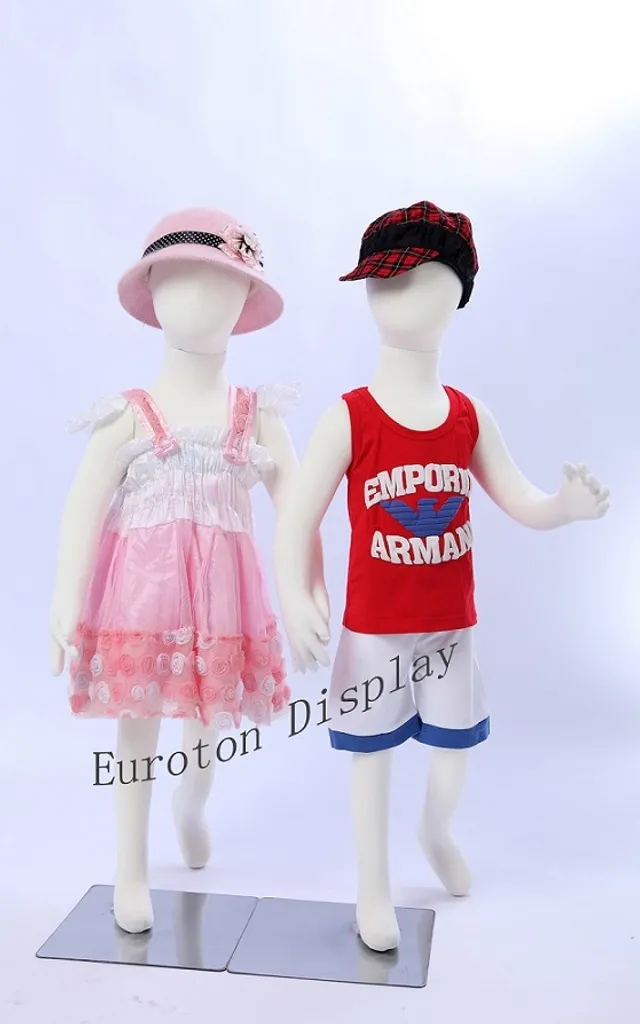 Poupée d'Affichage Enfant Flexible 95 cm Mannequin Pliable Lot de 2