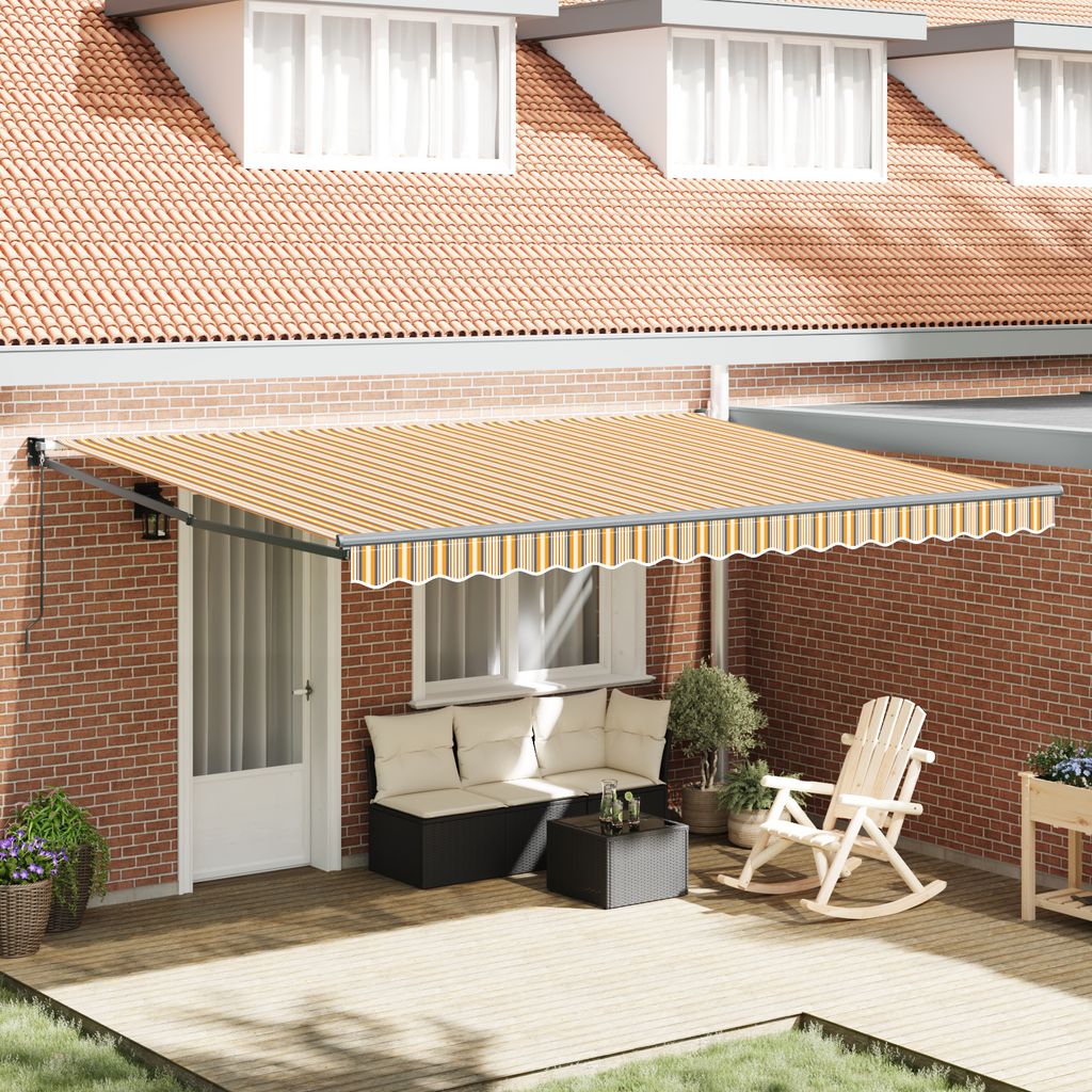 manuelle einziehbare Markise Multicolor-Streifen 450x300 cm, Markisen DesignMöbel Neu