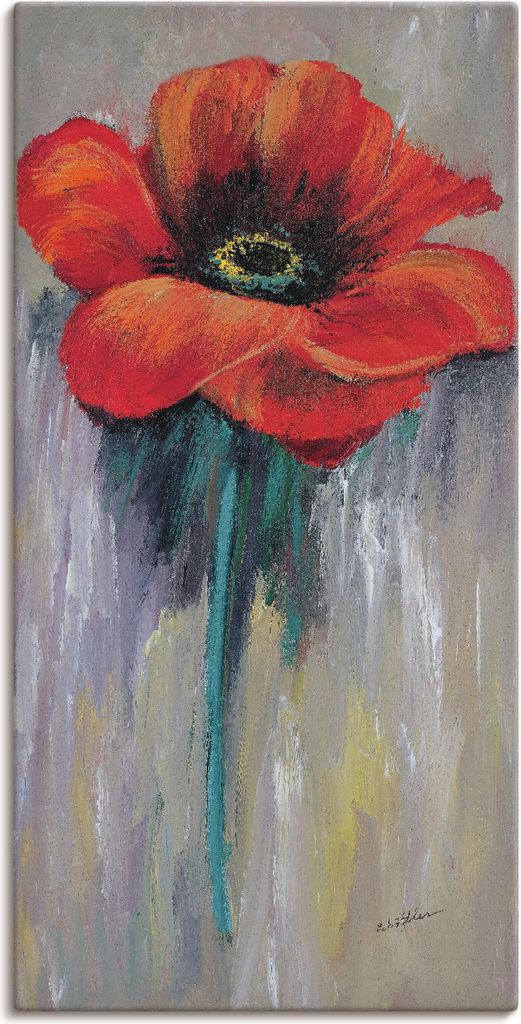 ARTland Leinwandbild Roter Mohn II Größe: 30x60 cm