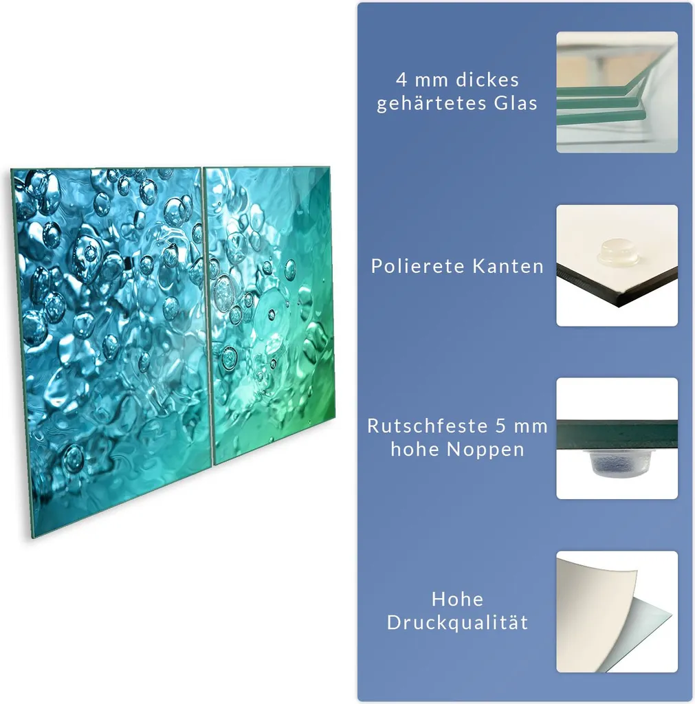 Copertura Piano Cottura Natural Blue 2 Pezzi 40x52 | Cucina Ordinata - 8