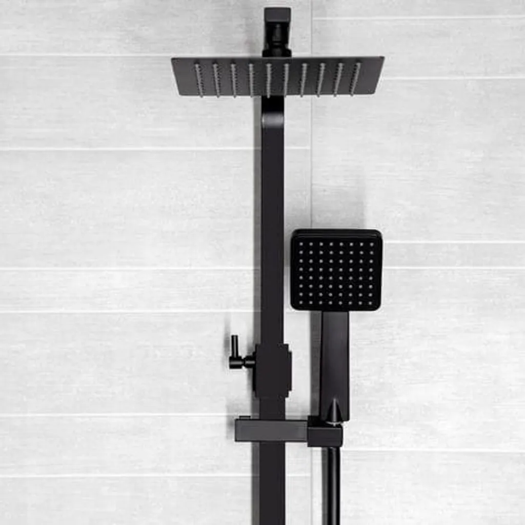 Set Doccia Nero Opaco Completo | Miscelatore Alta Pressione e Soffione - 7
