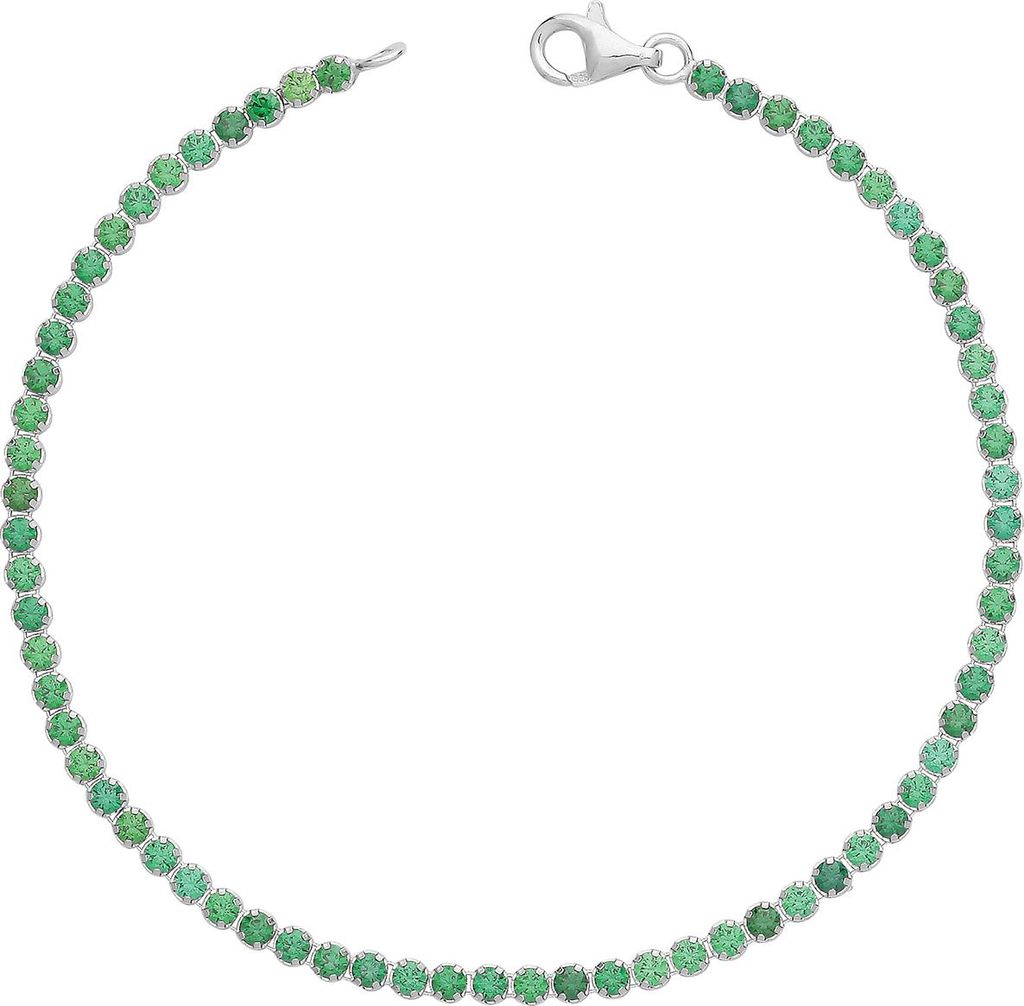 Schönes 925 Sterling Silber Damen - Tennis Armband mit Zirkonia - 18cm*2mm; TRS36763