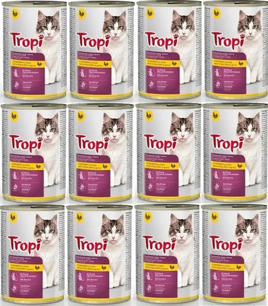 Nourriture humide pour chat à la volaille TROPI 415 g x 12 boîtes