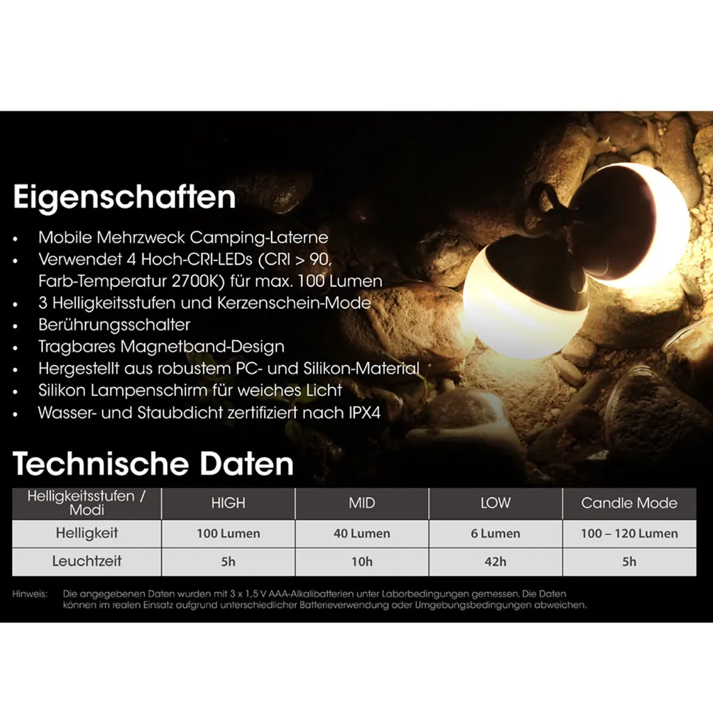 Nitecore Lampe à Bulles Blanche - Éclairage Diffus et Design Compact - 10