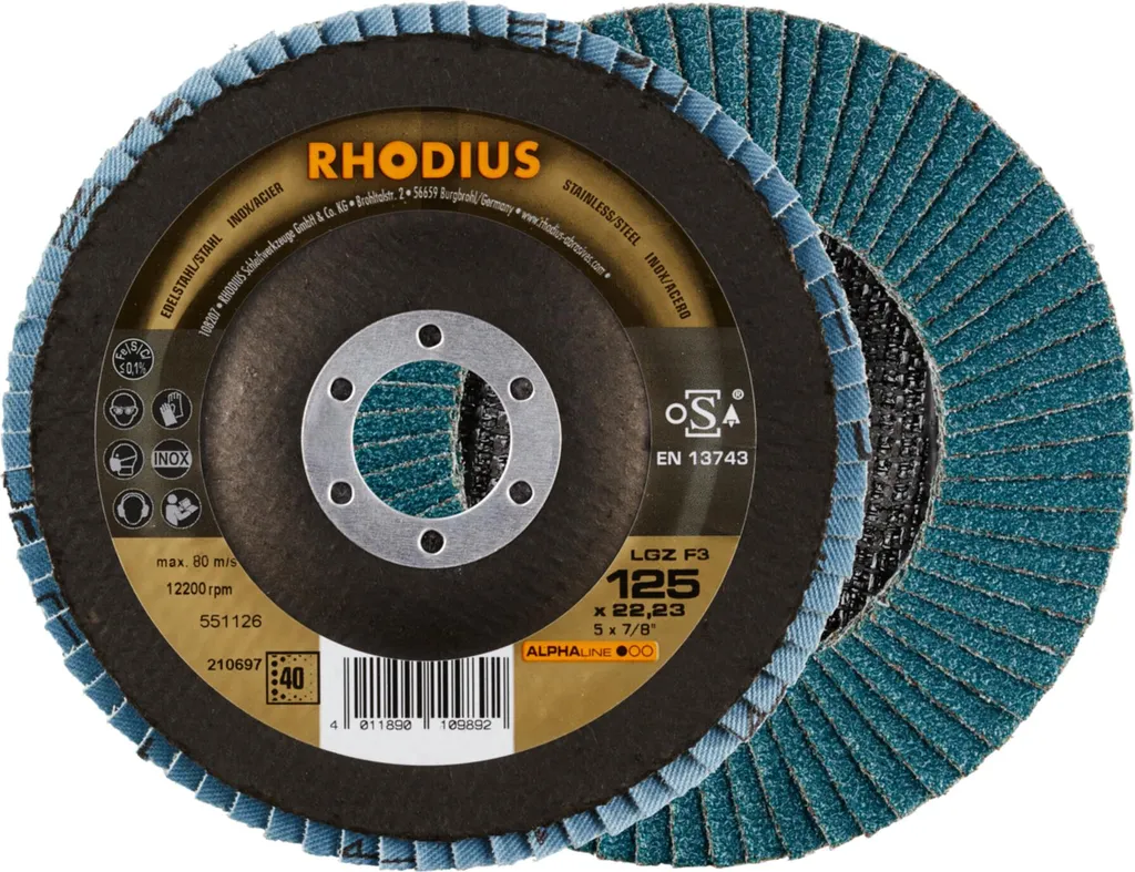 Disque à Lamelles 125mm Grain 40 pour Meuleuse d'Angle - Lot de 10