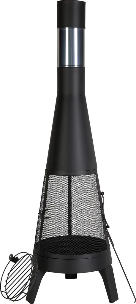 Fourneau de terrasse anti-fumée cheminée de jardin avec grand foyer 50cm