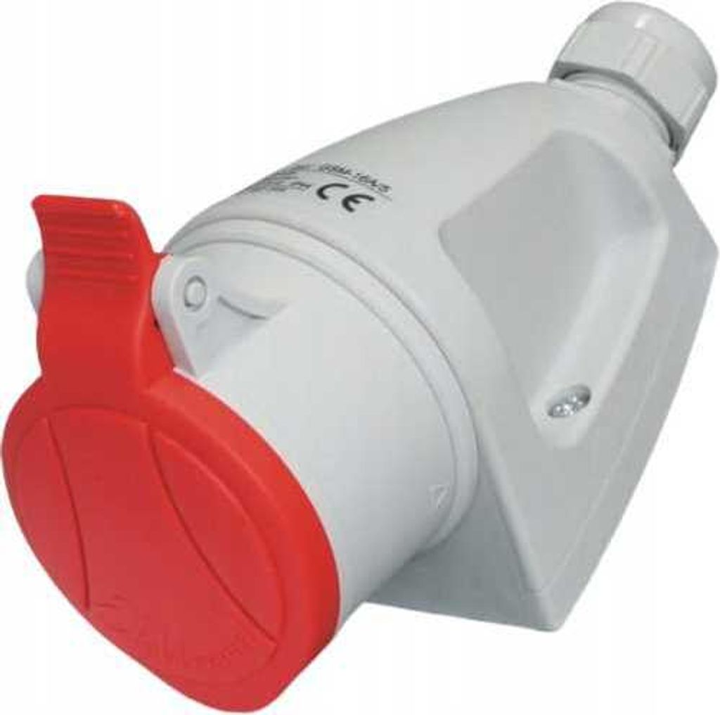 Elektromet | Steckdose Strom - Mini 32A 400V - Rot/Grau - IP44 - Hohe Sicherheit - Robuste Bauweise