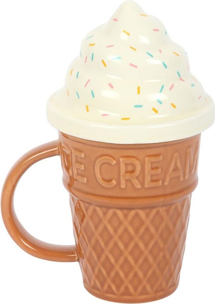 Something Different - Becher mit Deckel, Eiscreme, 500ml SD10784 (Einheitsgröße) (Braun/Weiß)