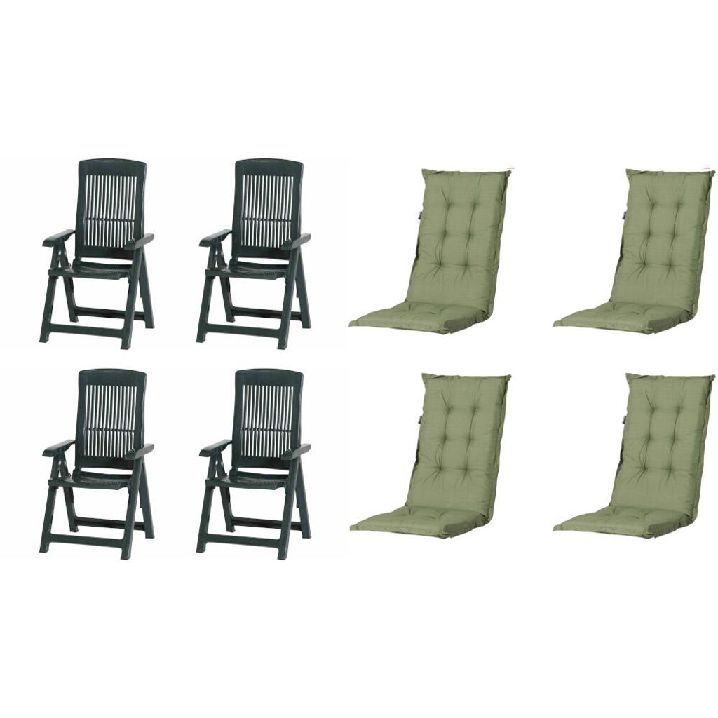 Progarden Klappsessel Tampa mit Auflage 4er Set grün  / Produktbild 