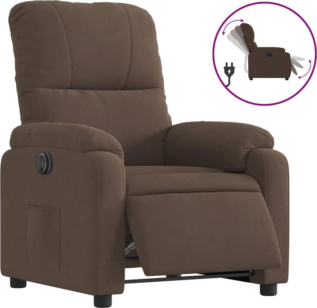 vidaXL Relaxsessel Elektrisch Braun Mikrofasergewebe