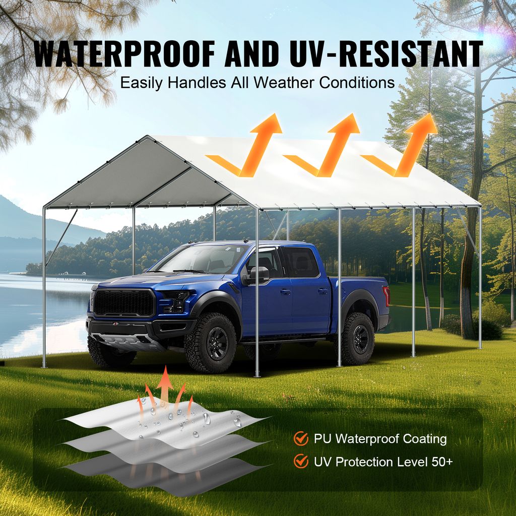 VEVOR 6 x 3 m garážový stan, garážová střešní plachta, Obrázek produktu 3
