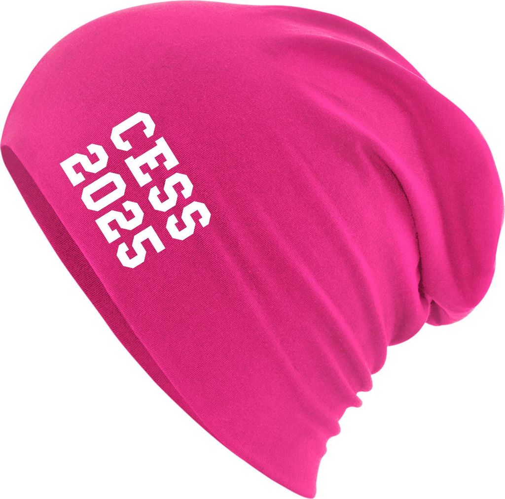 Huuraa Beanie CESS 2025 Abschluss Belgien (frz.) Fuchsia One Size Baumwolle und Elasthan Mütze Geschenkidee