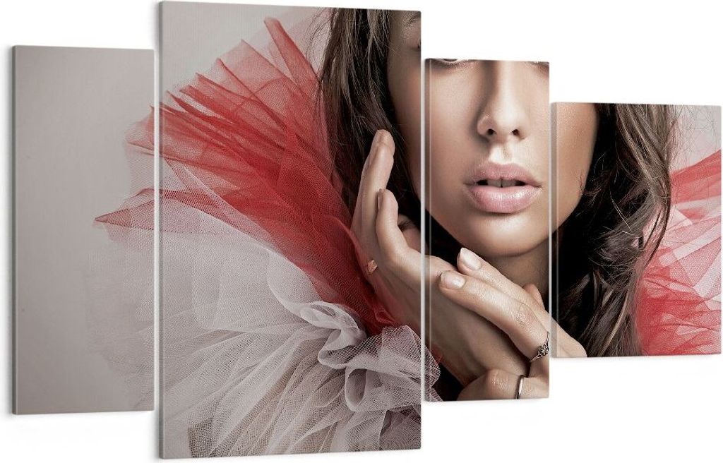 Bild auf Leinwand - Leinwandbild - Schönheit kleid mode modell - 120x70cm - Wand Bild - Wanddeko - Leinwanddruck - Bilder - Kunstdruck - Wanddekor...