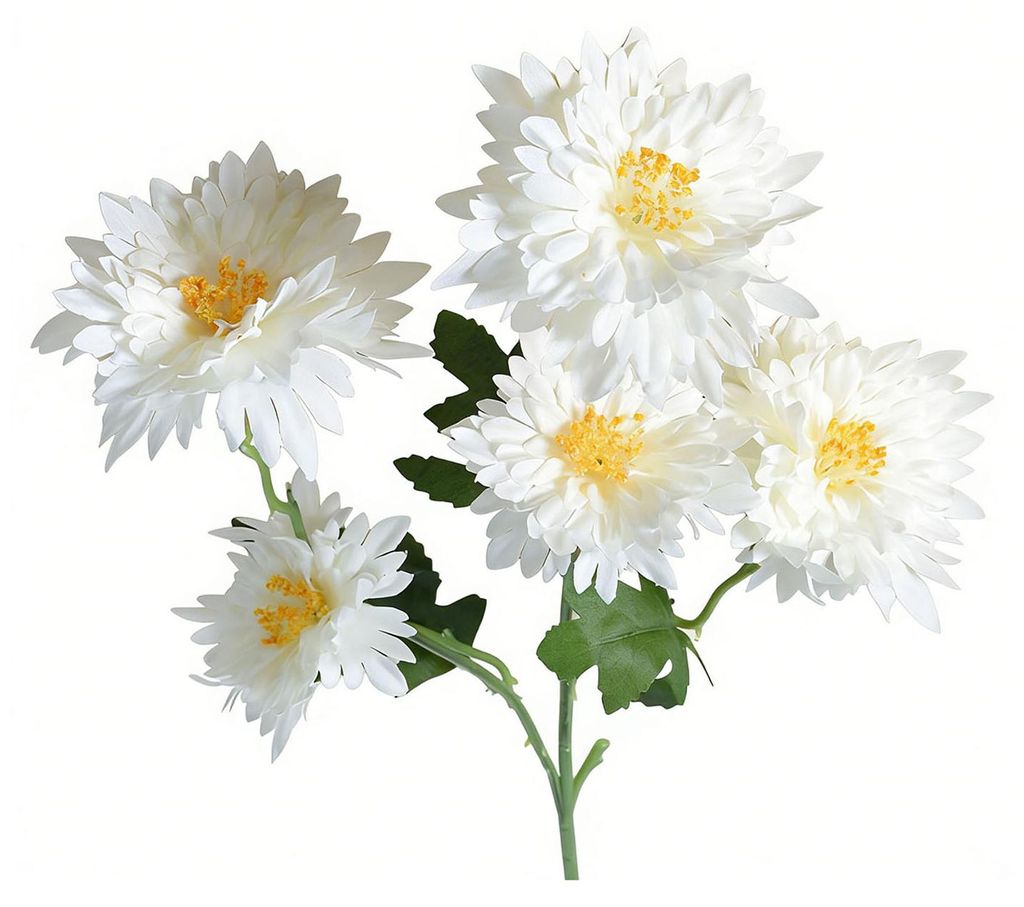 5 künstliche Chrysanthemenköpfe, Kunstblumensträuße mit Stiel, künstliche Seidenblumenarrangements für die Vase, DIY-Hochzeitsdekoration, Hei...